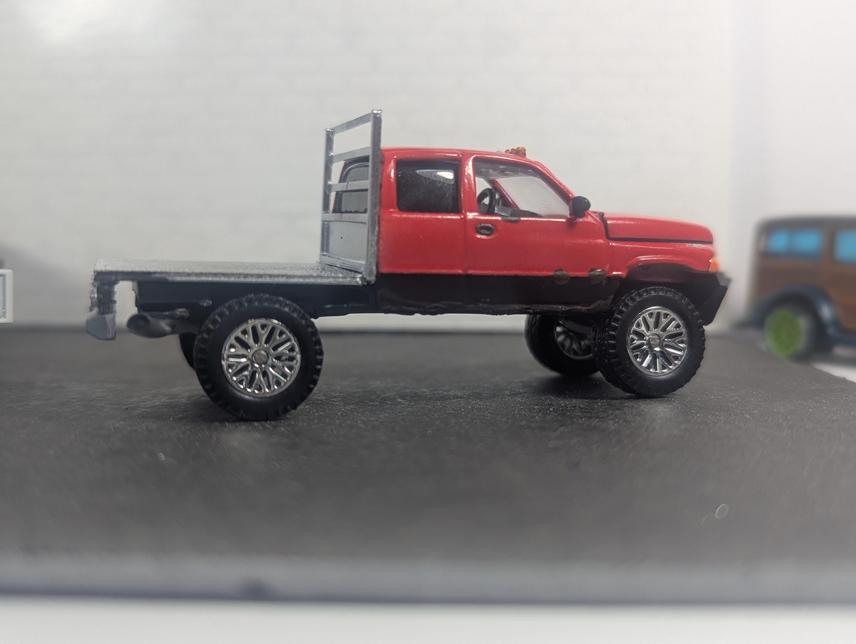 1/64 Truck Flatbed for Custom Diecast Trucks Hot Wheels Greenlight