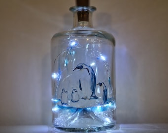 Penguin bottle lamp, unique animal gift