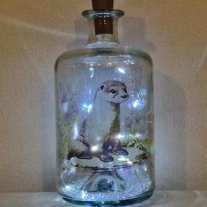 Cute otter bottle lamp