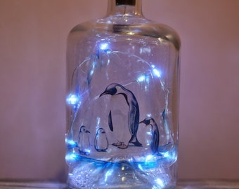 Penguin bottle lamp, unique animal gift