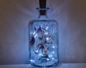 LED horse bottle lamp, unique gift for horse lover