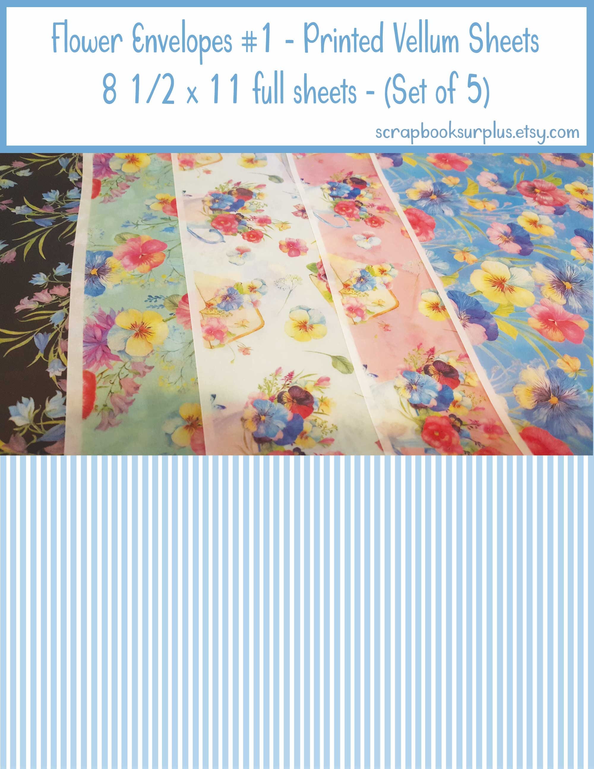 Printed Vellum Sheets/Vellum paper/Floral Vellum paper/pattern Etsy