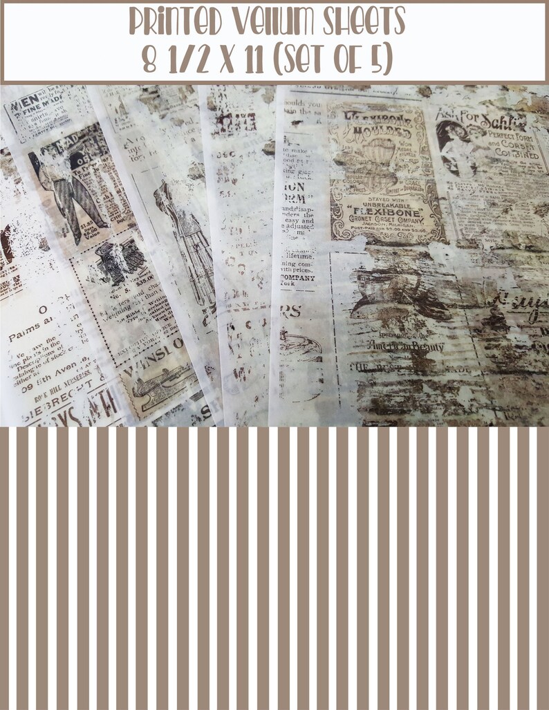 Antique Vintage Printed Vellum Sheets/Vellum Designs/Vellum Etsy
