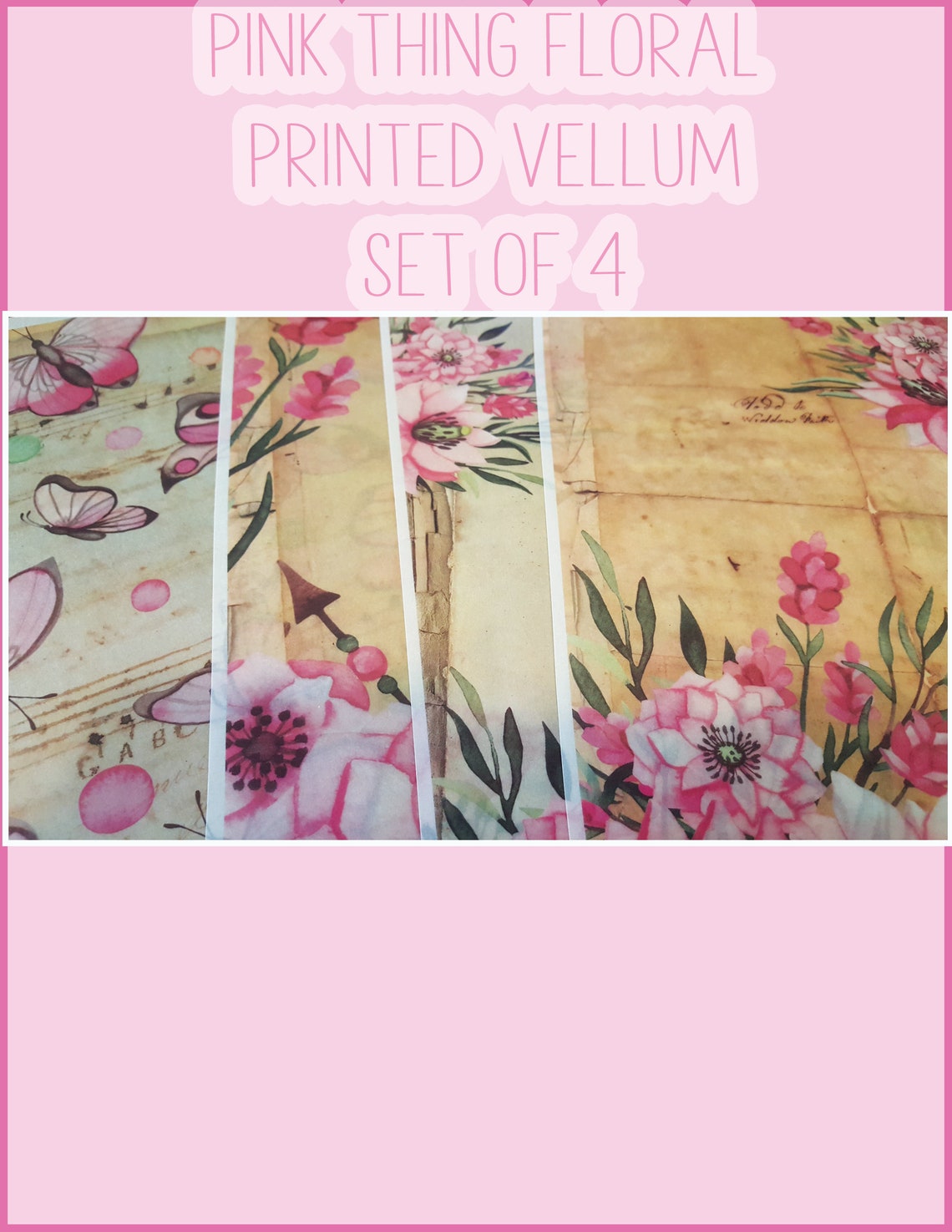 Printed Vellum Sheets/Vellum Paper/floral vellum/scrapbook Etsy