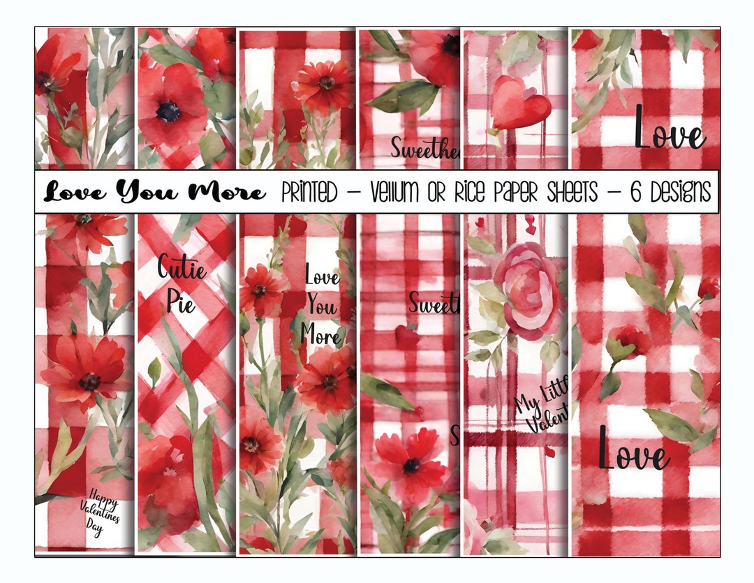 Printed Vellum Sheetsdecoupage Rice Papervellum Paperset of 68.5 X 11