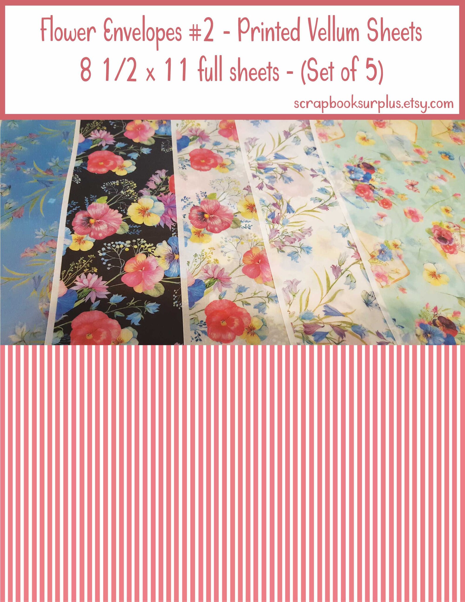 Printed Vellum Sheets/Vellum paper/Floral Vellum paper/pattern Etsy
