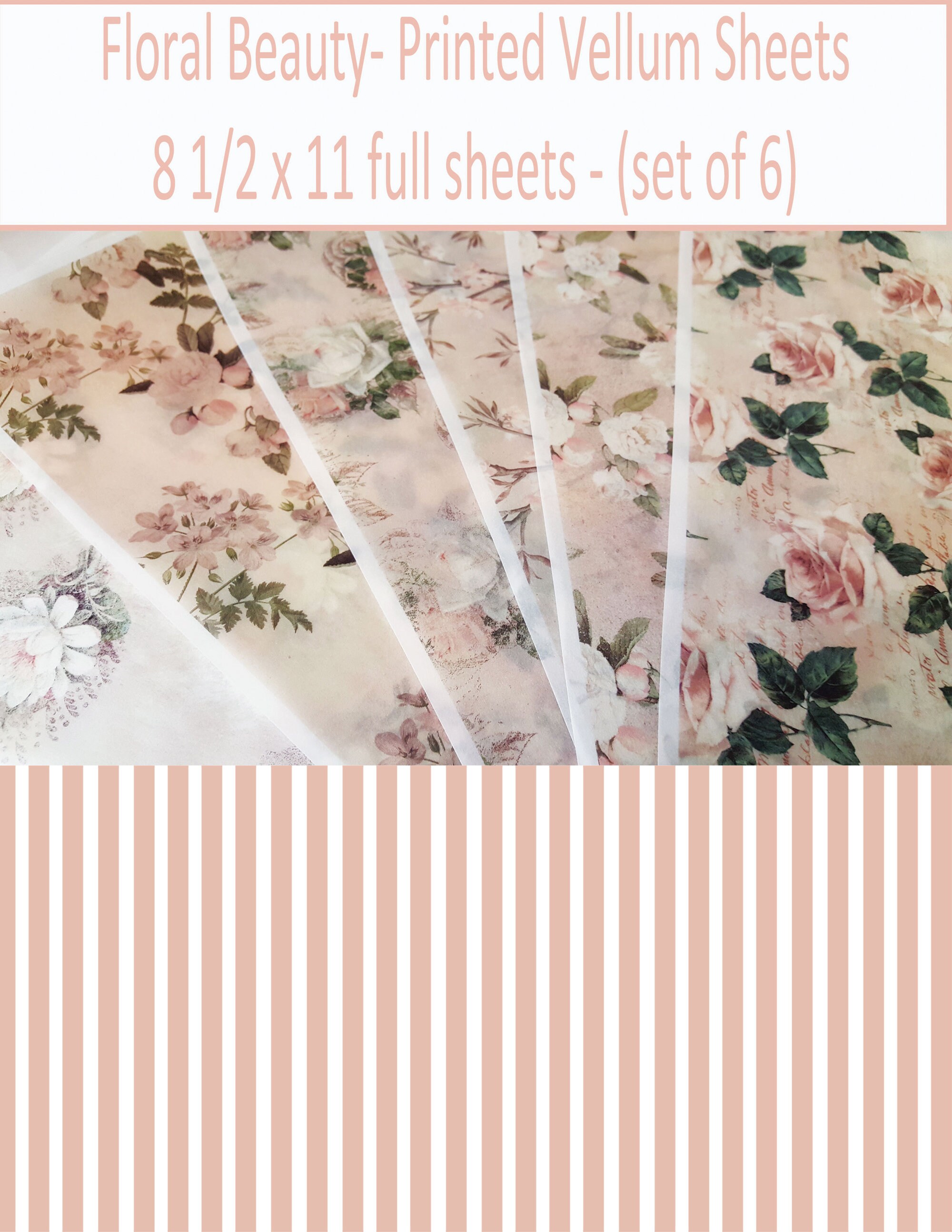 Printed Vellum Sheets/Vellum Designs/Vellum paper/Grunge Etsy