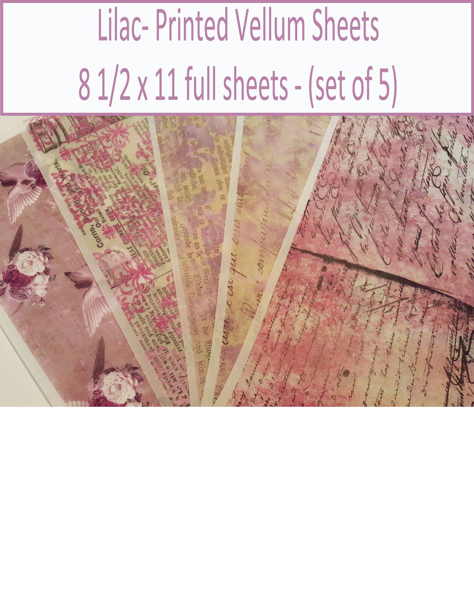 Printed Vellum Sheets/vellum Designs/vellum Paper/grunge Etsy