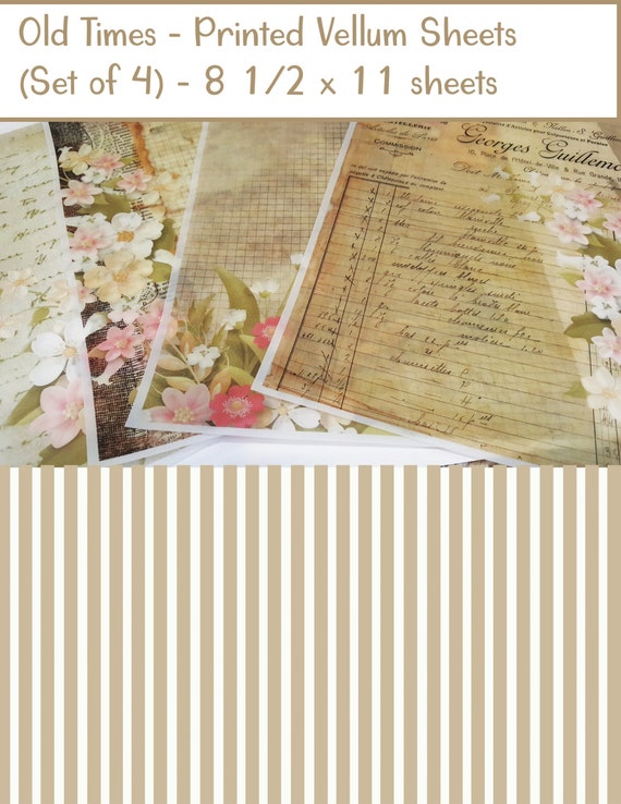 Printed Vellum Sheets/vellum Paper/patterned Vellum/vintage Etsy
