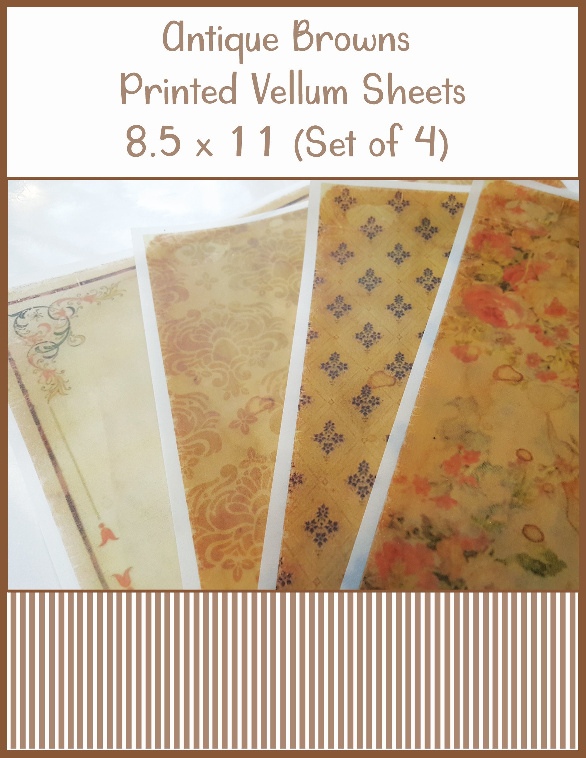 Printed Vellum Sheets/Vellum Paper/Scrapbook paper/Grunge Etsy