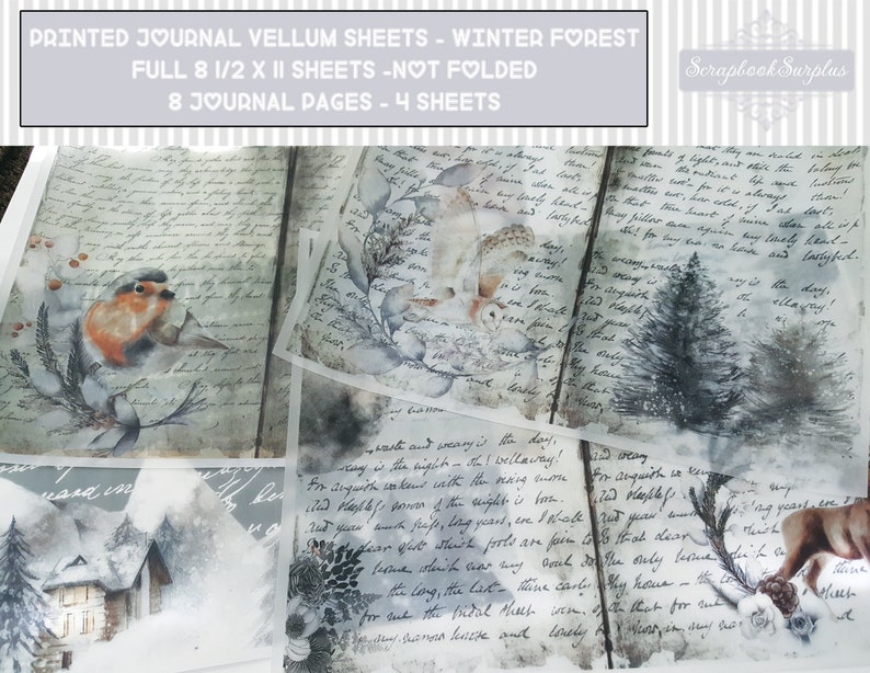 Printed Vellum Sheets/vellum Paper/patterned Vellum/animal Etsy