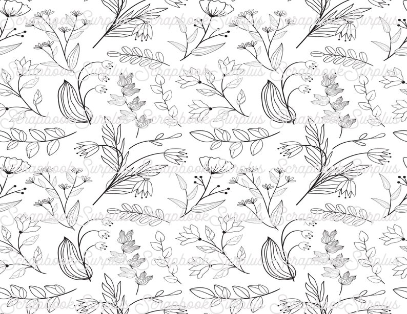 Printed Vellum Sheets/vellum Paper/black and White Botanical Etsy