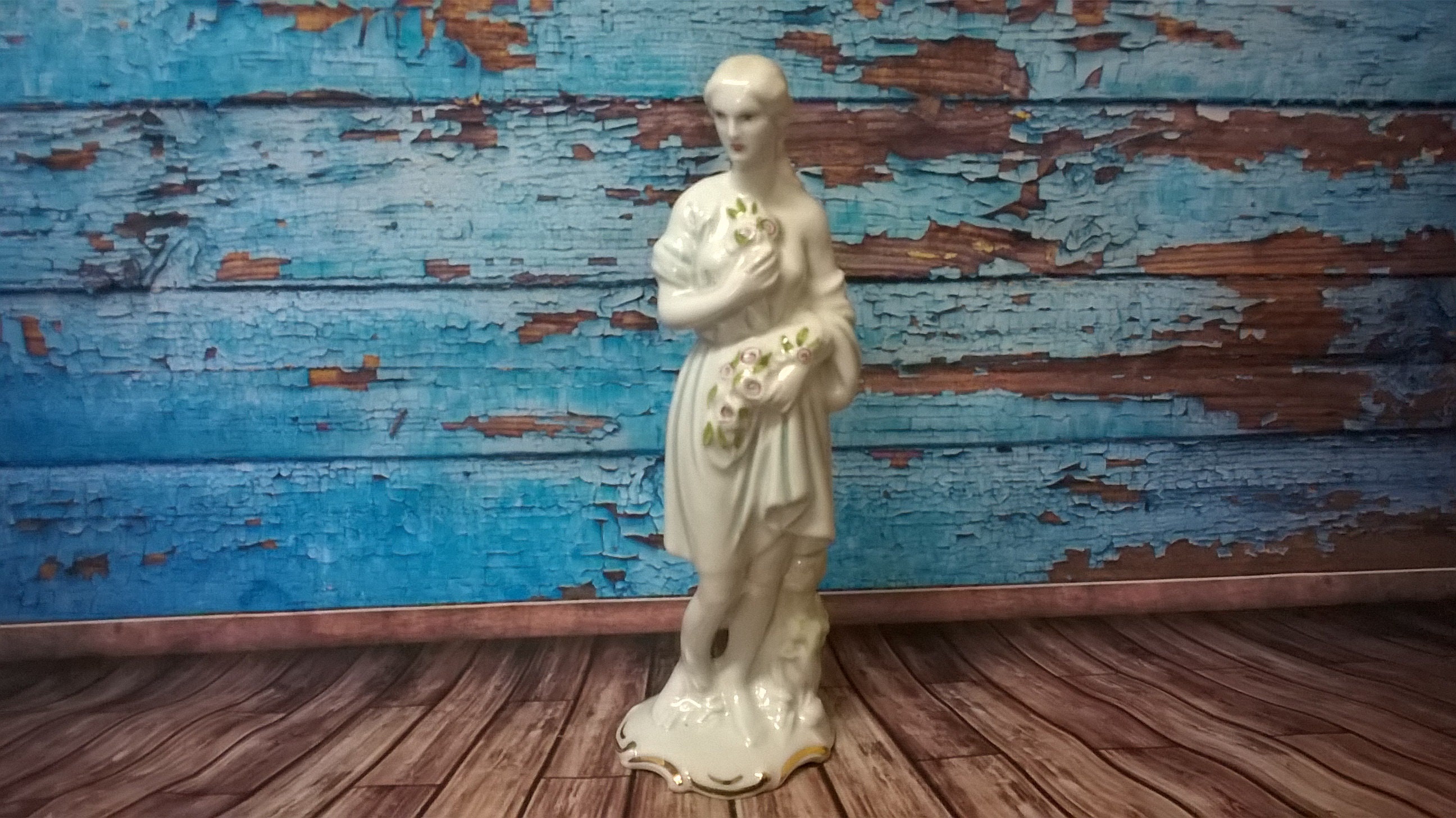 Porcelain figurine girl with flowers porcelain girl Etsy