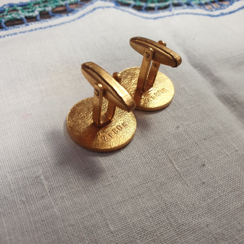 Jewelry of the USSR Old cufflinks Jewelry made USSR. Vintage rarity enamel Soviet blueOld cufflinks