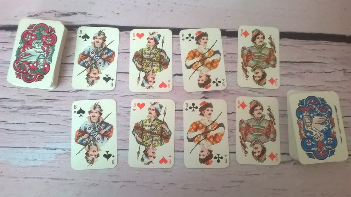 2 decks of mini cards. Deck of cards playing cards vintage Etsy