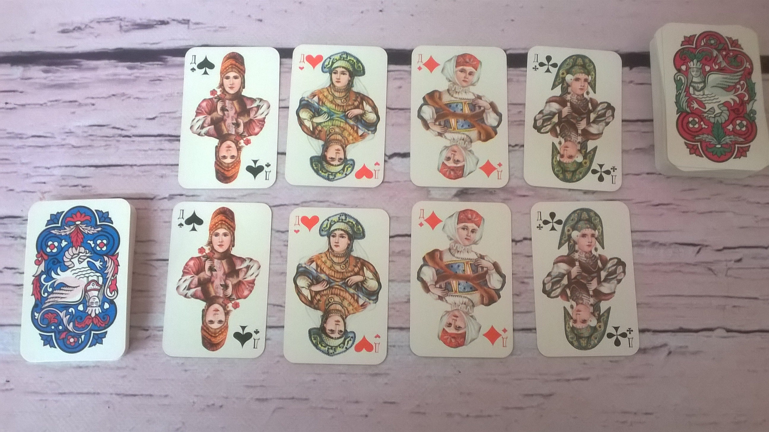 2 decks of mini cards. Deck of cards playing cards vintage Etsy