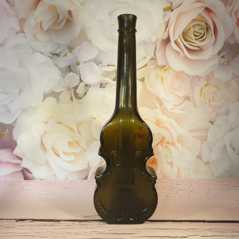 Violin bottle green glass. Rare vintage old bottle in the form Etsy
