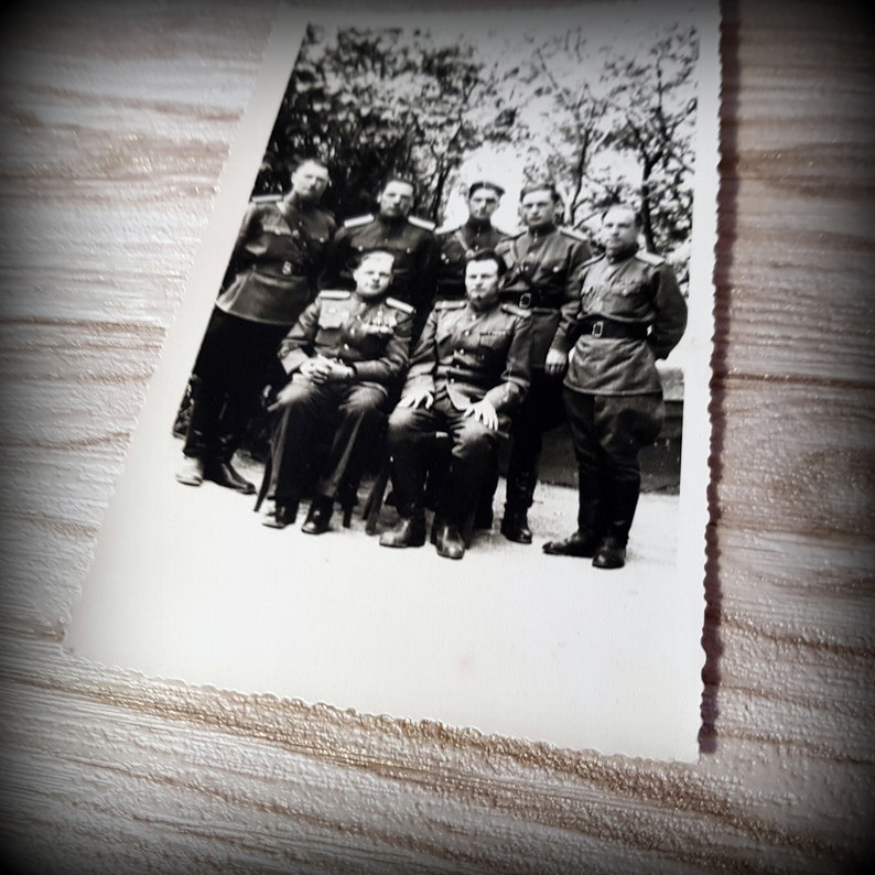 Memorable photo rarity photo black white photo card 1945 Heroes of the Soviet Union WW2