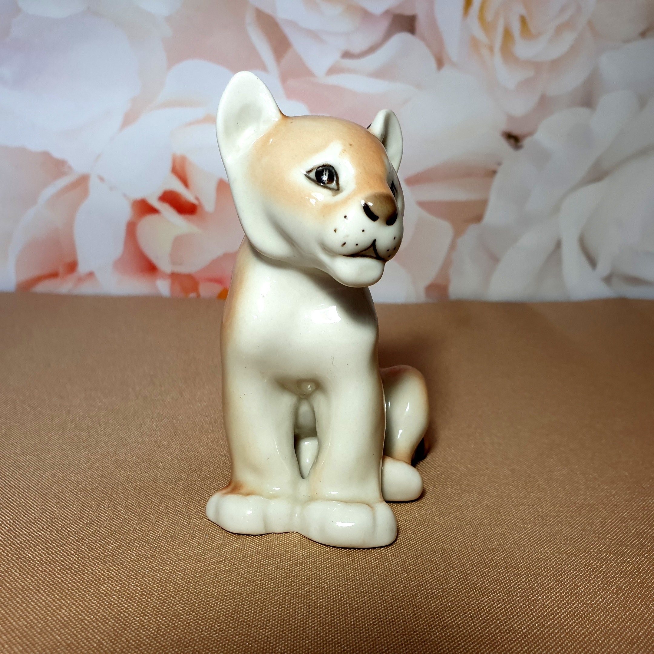 Porcelain little Lion Porcelain figurine rarity vintage | Etsy