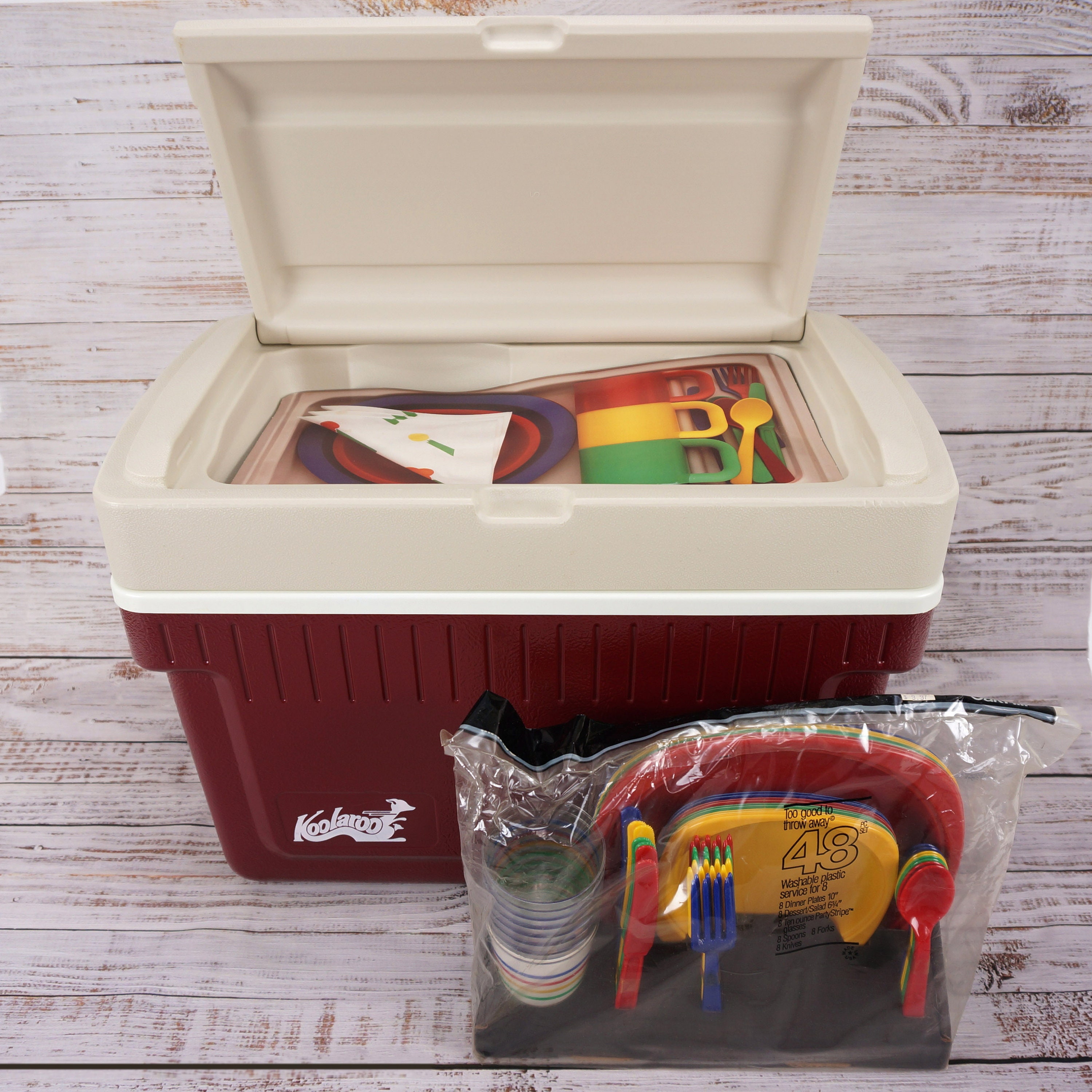 Vintage 80s Thermos Koolaroo 34 Qt Cooler Ice Chest w/ Storage Etsy