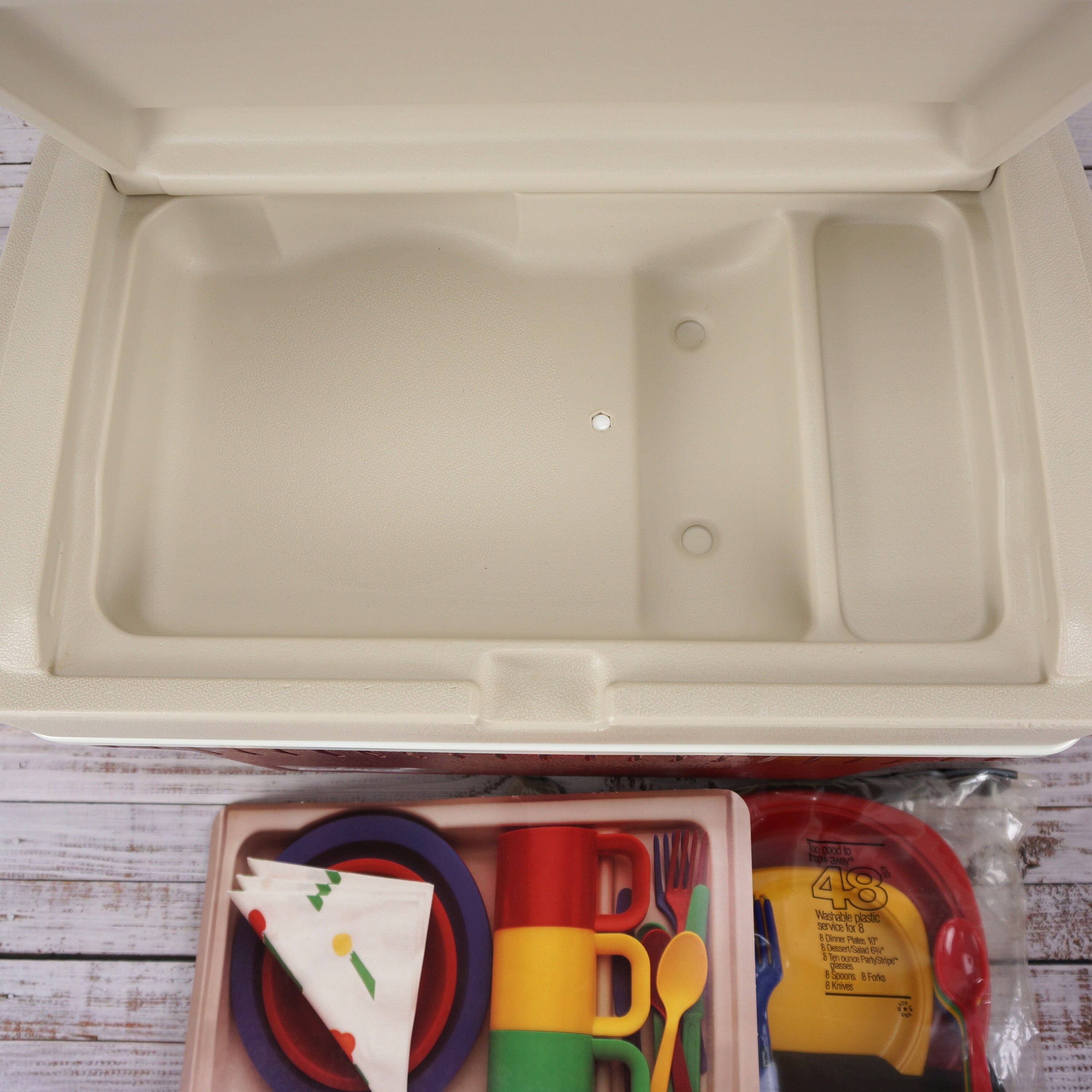 Vintage 80s Thermos Koolaroo 34 Qt Cooler Ice Chest w/ Storage Etsy