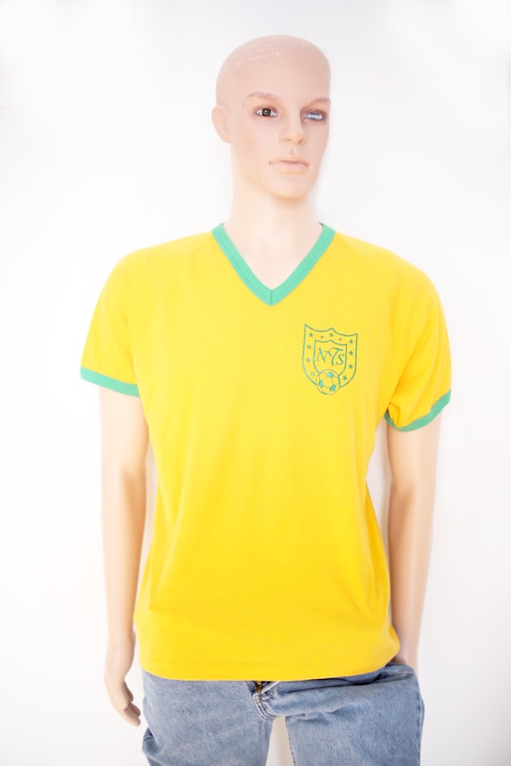 1970s Vintage - Numbered Soccer V-Neck Tee