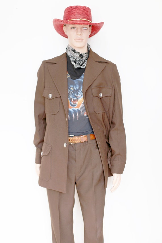 1970s Vintage - 2 Piece Flared Trousers Suit