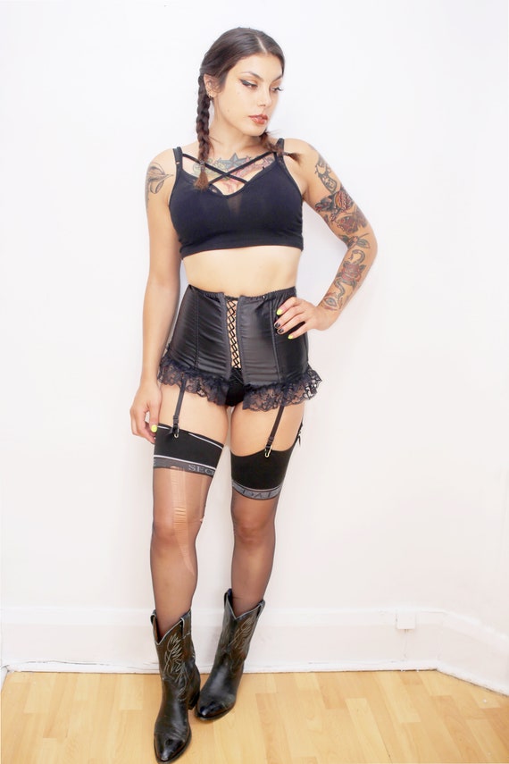 1960s Vintage - High Waisted Black Garter Belt