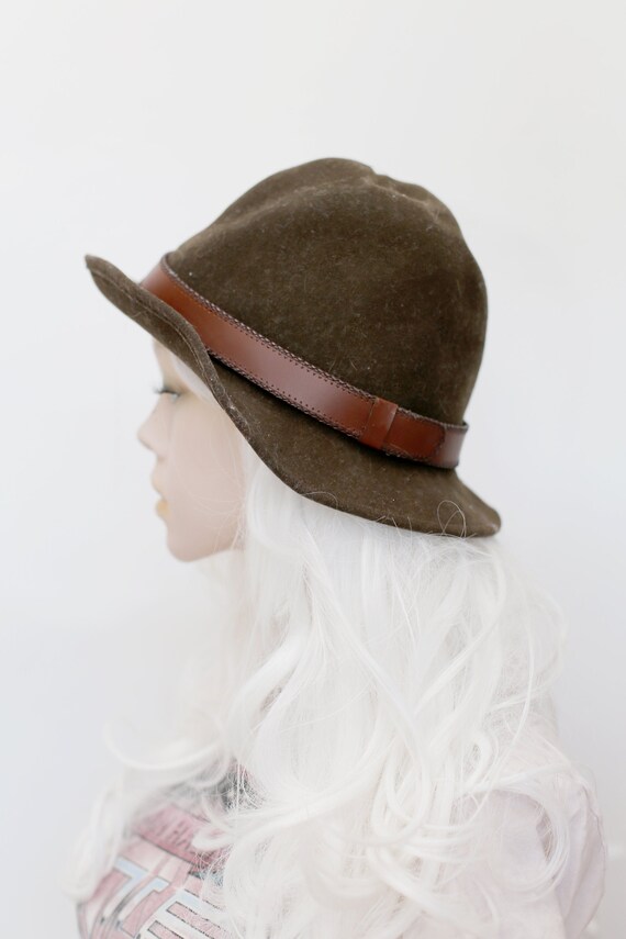 1980s Vintage - Taupe Wool Bucket Hat