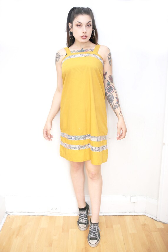 1970s Vintage - Mustard Patchwork Sundress