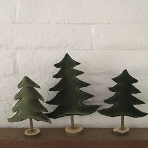 Farmhouse Christmas Trees, velvet trees, rustic trees, Buffalo plaid, fabric Christmas trees, primitive
