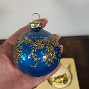 Vintage Set of 4 Glass Christmas bulbs, 80s, 3 different sets to choose from
