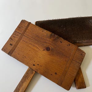 Vintage Wood Carding Combs, primitive, wool combs, farmhouse