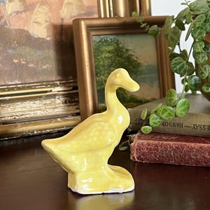 Vintage Ceramic Goose Figurine, Easter Basket Filler, Spring Decor