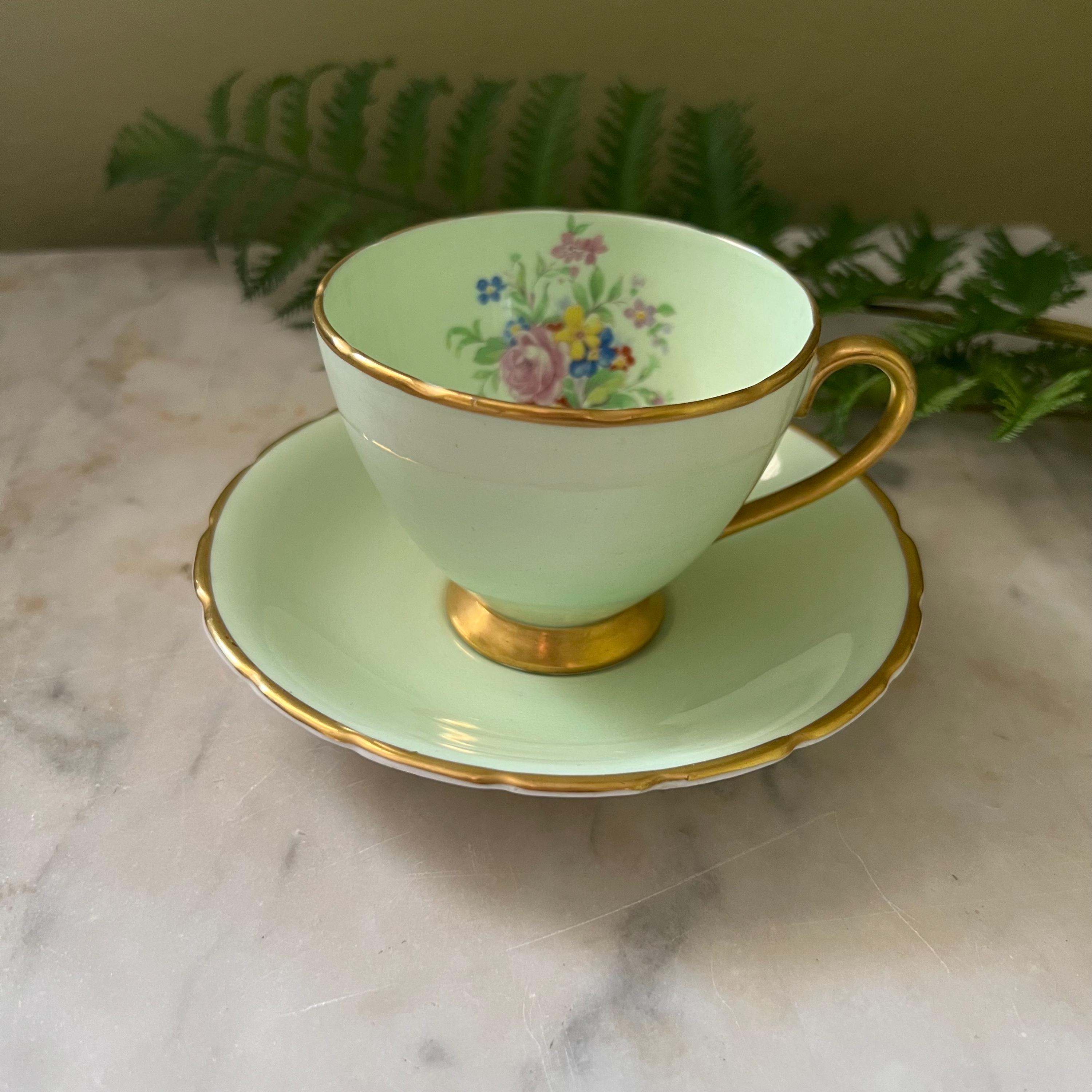 Vintage Collingwood Fine Bone China Cup and Saucer – Mint Green