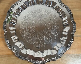 Vintage FB Rogers Silver Plate Tray | Ornate Serving Tray