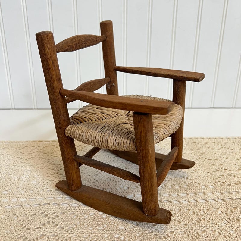 Mini Antique Rocking Chair Antique Wood Rocking Chair - Etsy