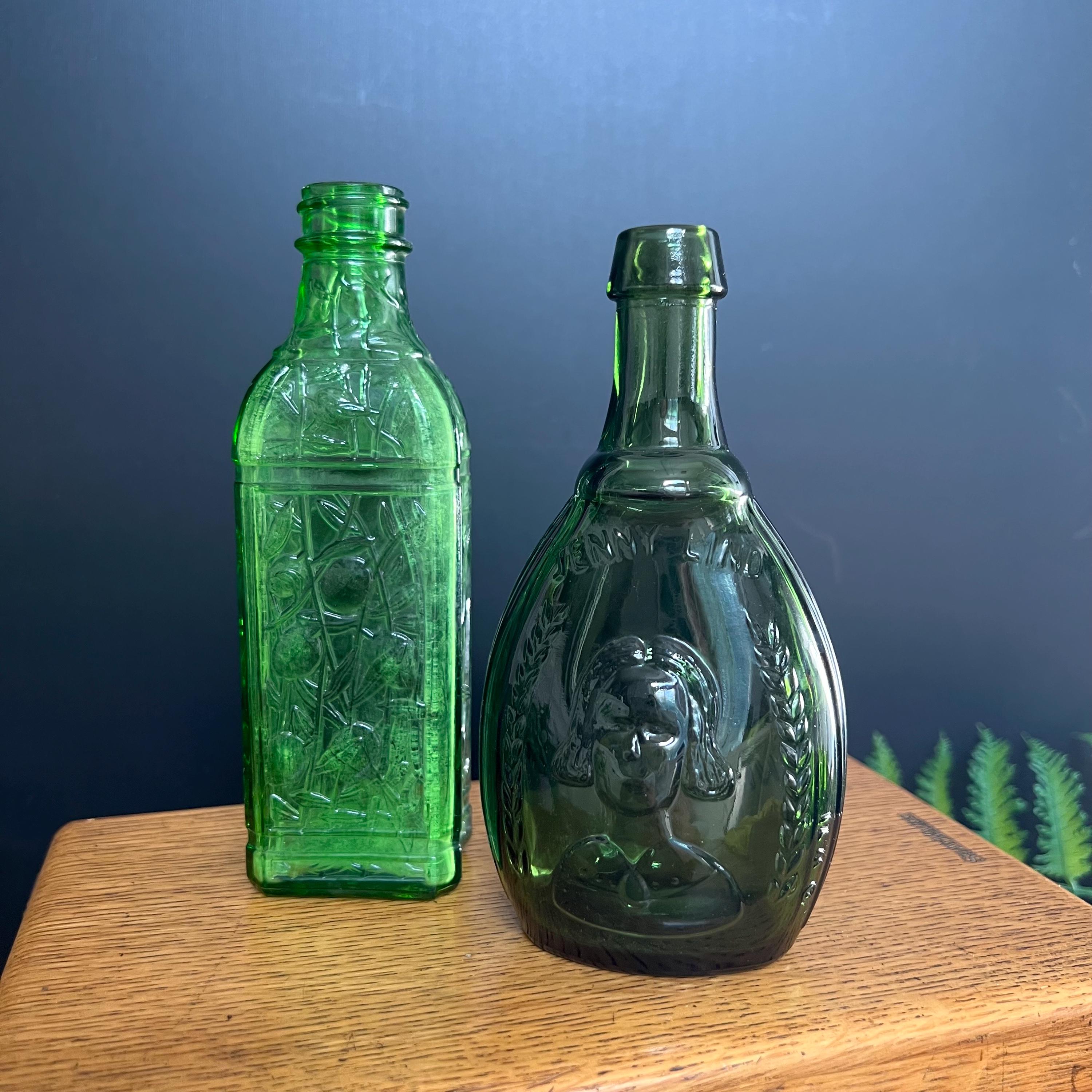 Ancienne Bouteille En Verre Vert 1,5 L - Modèle Déposé - Déco Vintage