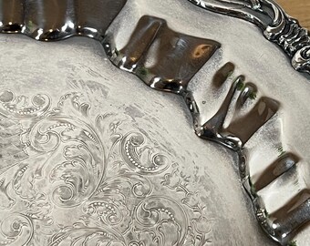 Vintage FB Rogers Silver Plate Tray | Ornate Serving Tray