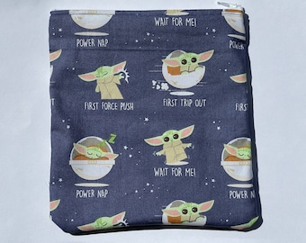 Grogu and his Sayings Reusable Zipper Bag