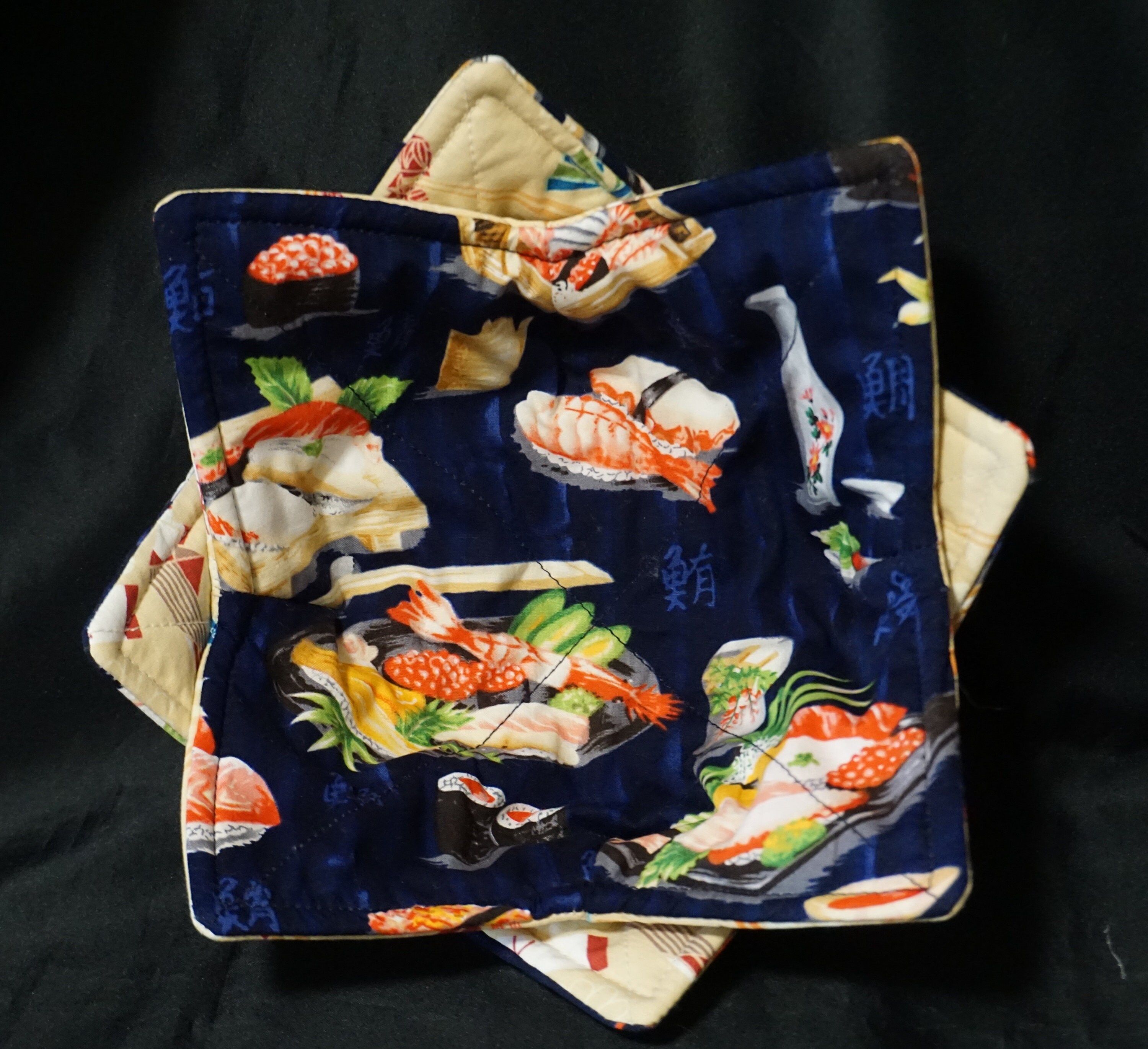 Microwave Orgami Sushi Deluxe Origami Chopsticks MICROWAVE BOWL COZY Reversible Warm ...