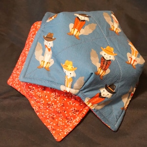 COYOTE COWBOYS Microwave Bowl Cozy Reversible Warm Bowl Holder