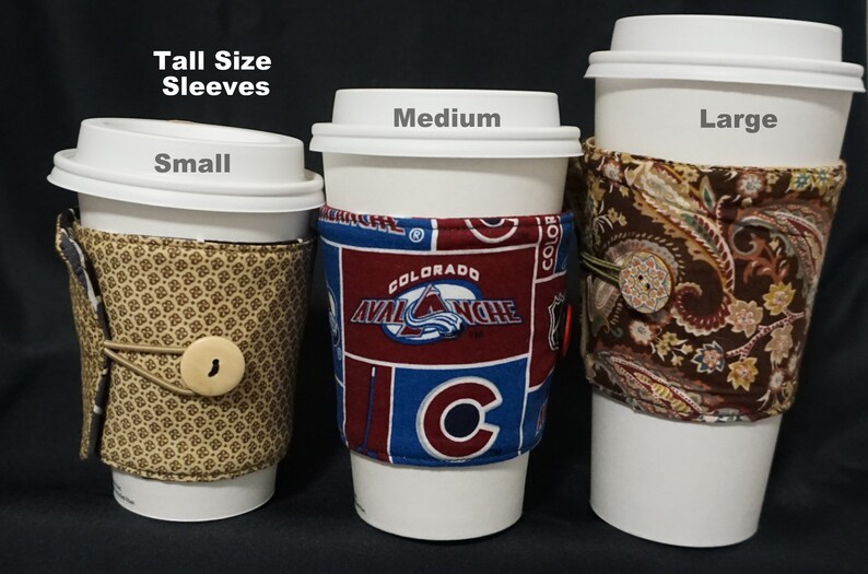 RETRO COFFEE CUPS Tall SizeReusable Cup SleeveReversible Etsy
