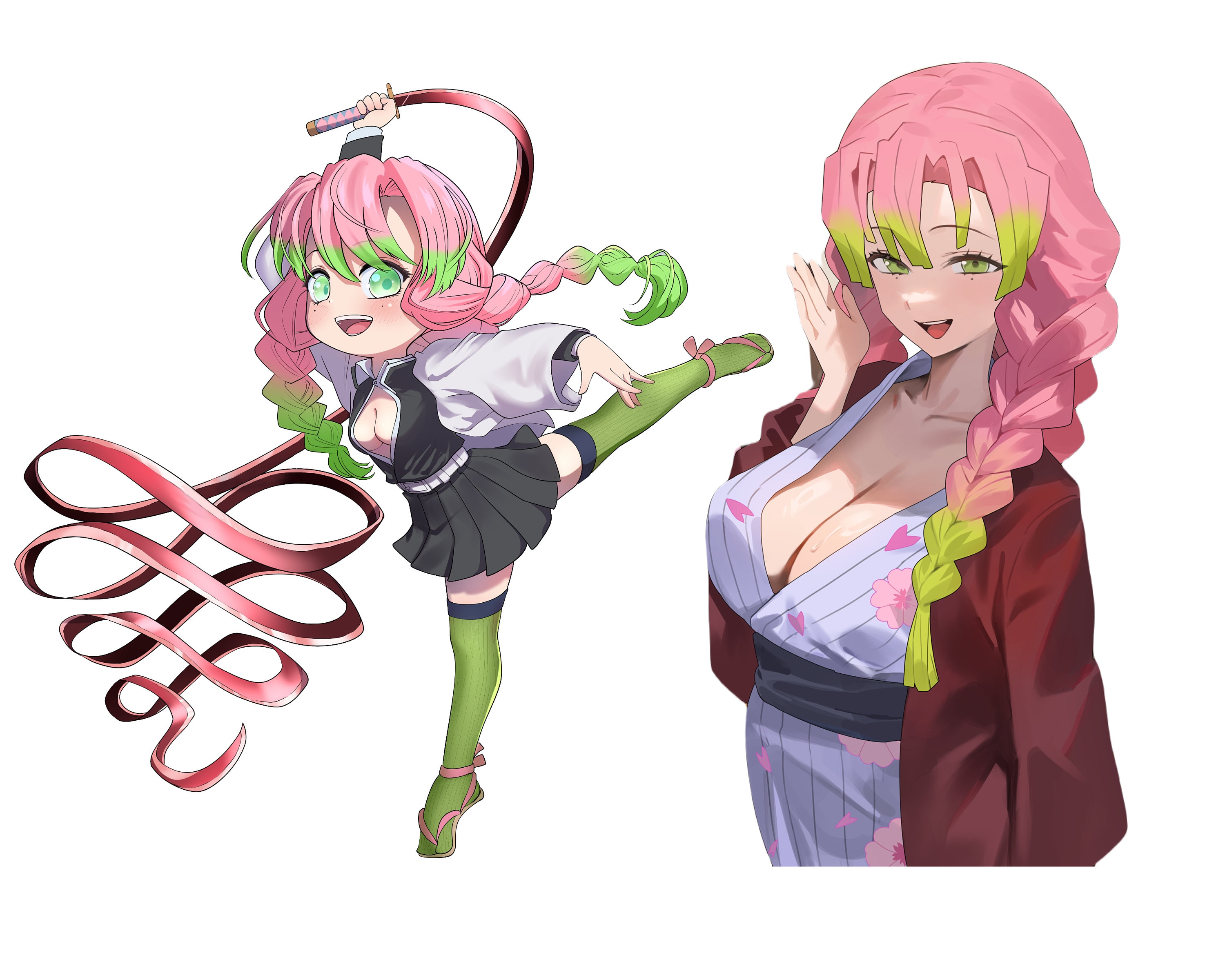 Pink Mitsuri Anime Waifu, Kiss-cut Vinyl Car Decals V6 - Etsy