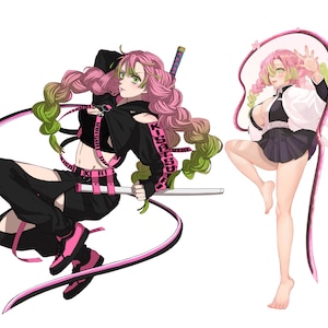 Pink Mitsuri Anime Waifu Kiss-Cut Vinyl Car Decals v1