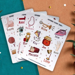 Pegatinas de alfabeto, pegatinas de planificador, pegatinas de enseñanza, pegatinas de diario Bullet, pegatinas educativas, pegatinas escolares