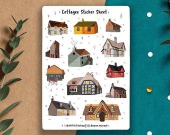 Cosy Cottage Sticker Bogen, Planer Sticker, Journal Sticker, Outdoor, Weihnachts Sticker, Herbst Sticker, Scrapbooking, Kawaii Sticker