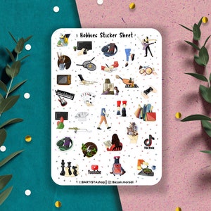 Hobby's Stickervel, Planner-stickers, dagboekstickers, Gewoonte-tracker, Functionele stickers, Pictogramstickers, To-do-stickers, planning