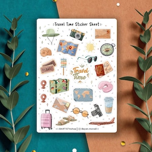 Adesivi per il tempo di viaggio, Planner, Diario, Scrapbooking, Adesivi da viaggio, Adesivi per le vacanze, Adesivi per avventure, Vacanze, Diario