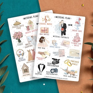Hochzeit Sticker, Sticker Hochzeit, Planner Sticker, Hochzeitstagebuch, Hochzeitsplanung Sticker, Checkliste Hochzeit, Hochzeit To Do Liste